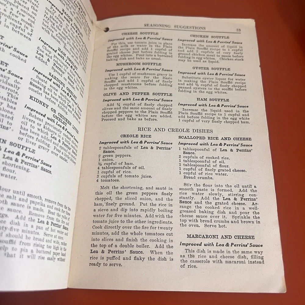 Vintage 1920 Lea & Perrins Seasoning Suggestions Cookbooklet Recipes Ephemera